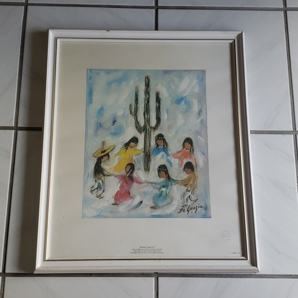 Vintage original "De Grazia" oil painting  w/frame - Picture 1 of 13